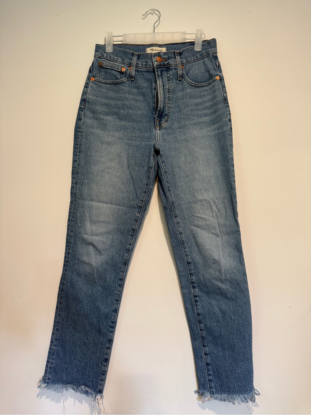 Madewell The Perfect Vintage Jean High Rise Straight Raw Hem Size Womens 27